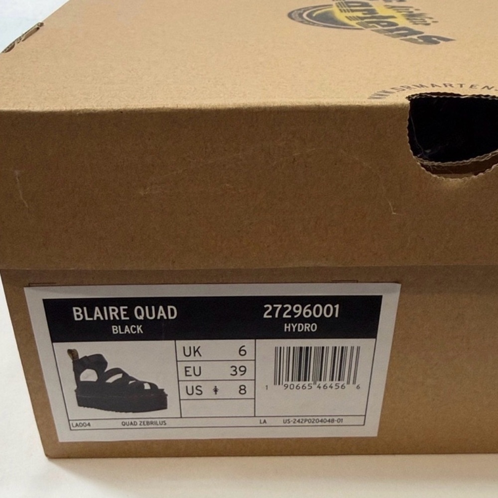 Dr. Martens Blaire Quad Black Platform Strappy Sandals Size 8 - Picture 7 of 7